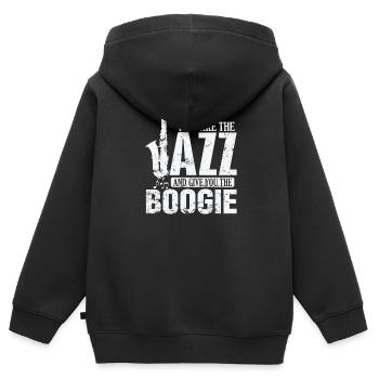 I'll Take the Jazz and give you the Boogie - Kinder Premium Organic Zip Hoodie - Schwarz - Hinten - AI Model Kid Male (0cm)
