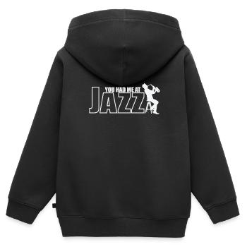 You had me at Jazz Saxophon Improvisiert - Kinder Premium Organic Zip Hoodie - Schwarz - Hinten - AI Model Kid Male (0cm)