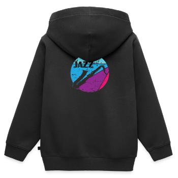 Saxophone Jazz Musik Soul - Kinder Premium Organic Zip Hoodie - Schwarz - Hinten - AI Model Kid Male (0cm)