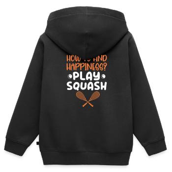 Squash - Kinder Premium Organic Zip Hoodie - Schwarz - Hinten - AI Model Kid Male (0cm)