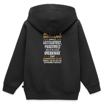Flugzeugmechaniker Luftfahrt Flugzeug Geschenk - Kinder Premium Organic Zip Hoodie - Schwarz - Hinten - AI Model Kid Male (0cm)