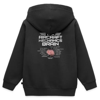 Flugzeugmechaniker Luftfahrt Flugzeug Geschenk - Kinder Premium Organic Zip Hoodie - Schwarz - Hinten - AI Model Kid Male (0cm)