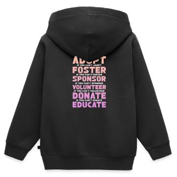 Tierrettung - Kinder Premium Organic Zip Hoodie - Schwarz - Hinten - AI Model Kid Male (0cm)