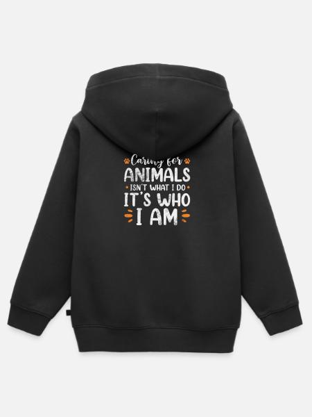 Tierrettung Tierrechte Tierliebe Haustier Geschenk - Premium børne zip-hættetrøje økologisk - sort