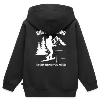 Schneeschuhwandern Schneeschuh wandern - Kinder Premium Organic Zip Hoodie - Schwarz - Hinten - AI Model Kid Male (0cm)