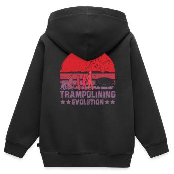 Evolution des Trampolinspringens - Kinder Premium Organic Zip Hoodie - Schwarz - Hinten - AI Model Kid Male (0cm)