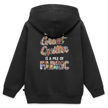 Quilten von Tagesdecken - Kinder Premium Organic Zip Hoodie - Schwarz - Hinten - AI Model Kid Male (0cm)