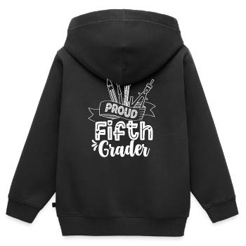 Proud Fifth Grader School 5th Grade Fifth - Sweat Premium à capuche zippé enfant bio - noir - Dos - AI Model Kid Male (0cm)