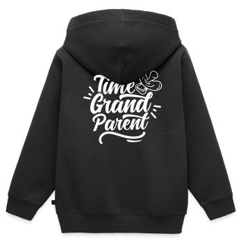 Zum Ersten Mal Großeltern Süß Schwanger Erstes Mal - Kinder Premium Organic Zip Hoodie - Schwarz - Hinten - AI Model Kid Male (0cm)
