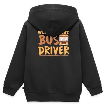 Der Beste Busfahrer Der Welt Reisebus Busfahren - Kinder Premium Organic Zip Hoodie - Schwarz - Hinten - AI Model Kid Male (0cm)