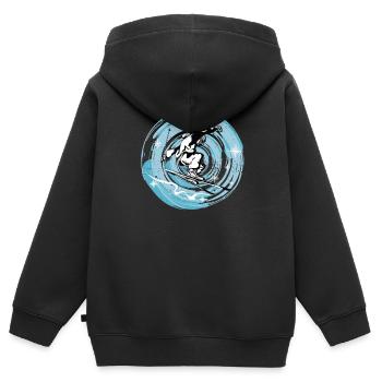 Ski Ski Ski Ski - Sweat Premium à capuche zippé enfant bio - noir - Dos - AI Model Kid Male (0cm)