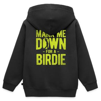 Golfplatz zum Golfen Golf - Kinder Premium Organic Zip Hoodie - Schwarz - Hinten - AI Model Kid Male (0cm)