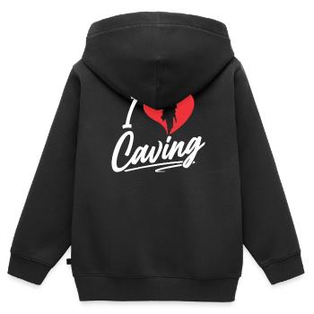 I love caving caving caving - Kids Premium Organic Zip-up Hoodie - black - Back - AI Model Kid Male (0cm)