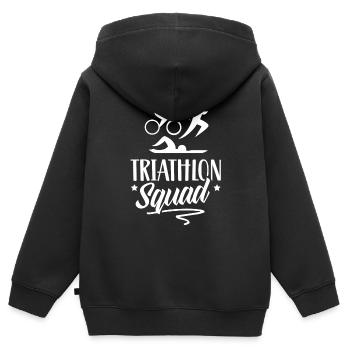 Triathlon Équipe Triathlons Triathlète Triathlète - Sweat Premium à capuche zippé enfant bio - noir - Dos - AI Model Kid Male (0cm)