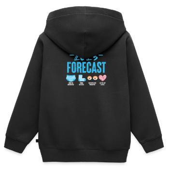 Grossesse Grossesse Naissance Bébé Cadeau - Sweat Premium à capuche zippé enfant bio - noir - Dos - AI Model Kid Male (0cm)