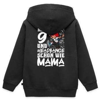 Ich bin 9 - Mädchen Rocker - Kinder Premium Organic Zip Hoodie - Schwarz - Hinten - AI Model Kid Male (0cm)