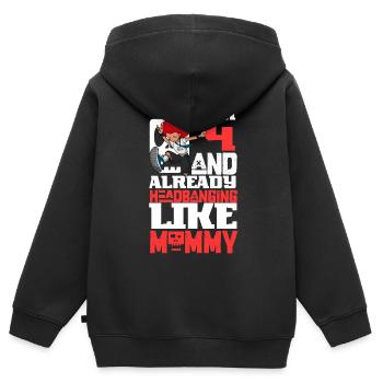 I'm 4 - Girl Rocker - Kids Premium Organic Zip-up Hoodie - black - Back - AI Model Kid Male (0cm)