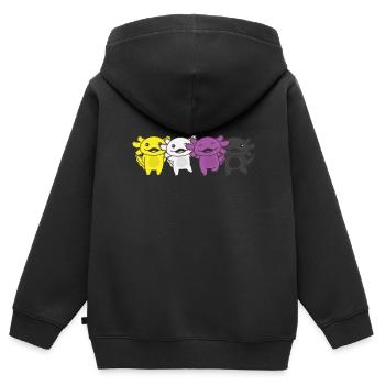 Nonbinary Flag Non Binary Pride LGBTQ Axolotl - Kinder Premium Organic Zip Hoodie - Schwarz - Hinten - AI Model Kid Male (0cm)