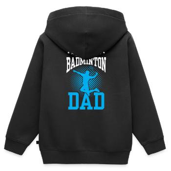 Proud Badminton Dad Lover Badminton Player - Kids Premium Organic Zip-up Hoodie - black - Back - AI Model Kid Male (0cm)