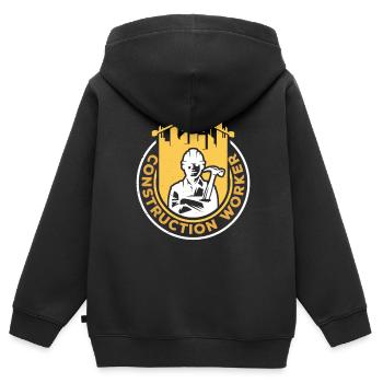 Construction workers Construction Team Teamwork Construction site - Kids Premium Organic Zip-up Hoodie - black - Back - AI Model Kid Male (0cm)