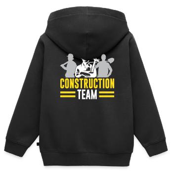 Construction Team Construction Site Teamwork Construction Workers - Kids Premium Organic Zip-up Hoodie - black - Back - AI Model Kid Male (0cm)