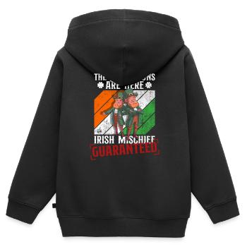 Irlande Irish Leprechaun St Patrick’s Day Funny - Sweat Premium à capuche zippé enfant bio - noir - Dos - AI Model Kid Male (0cm)