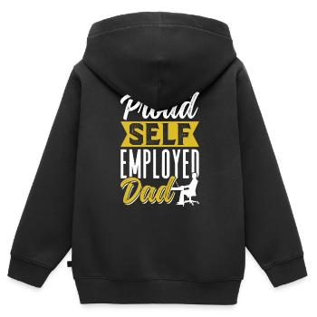 Fier père travailleur autonome Travailleur autonome - Sweat Premium à capuche zippé enfant bio - noir - Dos - AI Model Kid Male (0cm)