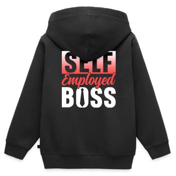 Patron indépendant Freelance Indépendant - Sweat Premium à capuche zippé enfant bio - noir - Dos - AI Model Kid Male (0cm)