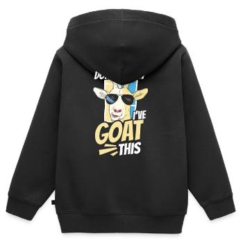 Mach Dir Keine Sorgen Ich Habe Das Im Griff Ziege - Kinder Premium Organic Zip Hoodie - Schwarz - Hinten - AI Model Kid Male (0cm)