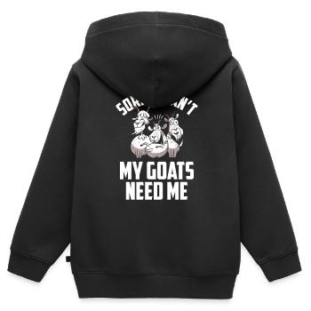 Malheureusement, mes chèvres n’ont pas besoin de moi animal - Sweat Premium à capuche zippé enfant bio - noir - Dos - AI Model Kid Male (0cm)