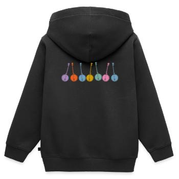 Chemises Banjo Pour Hommes Bluegrass Appalachia Folk - Sweat Premium à capuche zippé enfant bio - noir - Dos - AI Model Kid Male (0cm)