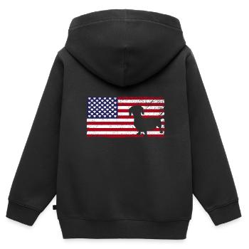 Dachshund Geschenk Dixie Wiener Doxie Dackel - Kinder Premium Organic Zip Hoodie - Schwarz - Hinten - AI Model Kid Male (0cm)