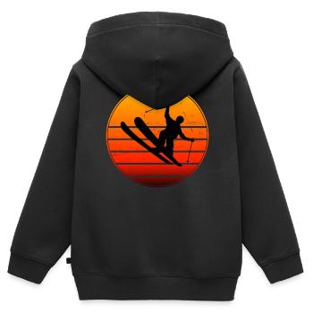 Freestyle Ski Herren Slopestyle Damen Ski Jumping - Kinder Premium Organic Zip Hoodie - Schwarz - Hinten - AI Model Kid Male (0cm)