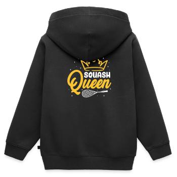 Squash - Kinder Premium Organic Zip Hoodie - Schwarz - Hinten - AI Model Kid Male (0cm)