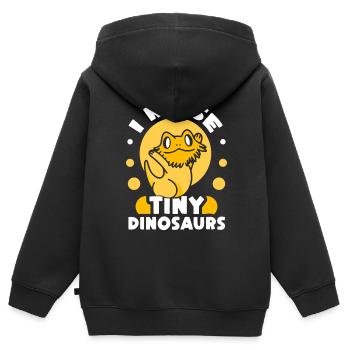 J’élève de minuscules dinosaures sur Bearded Dragon - Sweat Premium à capuche zippé enfant bio - noir - Dos - AI Model Kid Male (0cm)