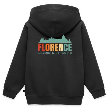 Florence - Sweat Premium à capuche zippé enfant bio - noir - Dos - AI Model Kid Male (0cm)