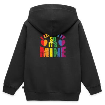 Je l’ai léché pour que ce soit ma tolérance LGBT - Sweat Premium à capuche zippé enfant bio - noir - Dos - AI Model Kid Male (0cm)