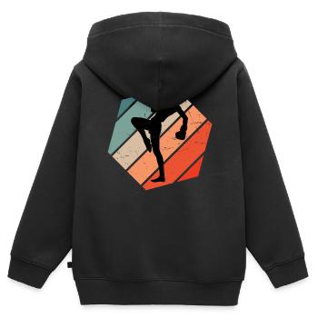 Boxe Kickbox Kickboxer Kickboxing Kickboxen - Sweat Premium à capuche zippé enfant bio - noir - Dos - AI Model Kid Male (0cm)