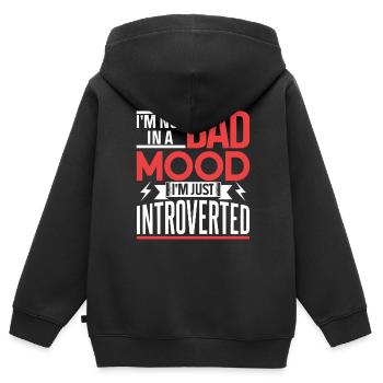 Not in a bad mood I'm just an introvert - Kids Premium Organic Zip-up Hoodie - black - Back - AI Model Kid Male (0cm)