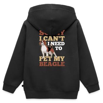 Kann Nicht Ich Muss Meinen Beagle Streicheln Hund - Kinder Premium Organic Zip Hoodie - Schwarz - Hinten - AI Model Kid Male (0cm)