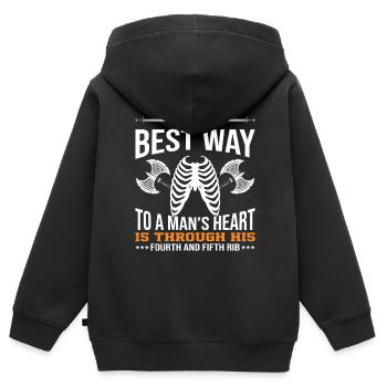 Odin Wikinger Valhalla Vikinger Hammer Thor Odin - Kinder Premium Organic Zip Hoodie - Schwarz - Hinten - AI Model Kid Male (0cm)