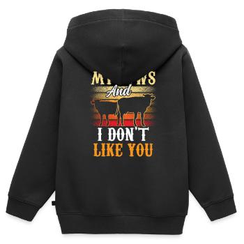 Meine Kühe Und Ich Mögen Dich Nicht Kuh Milchkuh - Kinder Premium Organic Zip Hoodie - Schwarz - Hinten - AI Model Kid Male (0cm)