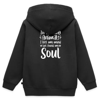 Tierrettung - Kinder Premium Organic Zip Hoodie - Schwarz - Hinten - AI Model Kid Male (0cm)