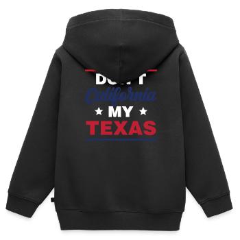 California Texas Dictons fiers Texan Texan - Sweat Premium à capuche zippé enfant bio - noir - Dos - AI Model Kid Male (0cm)