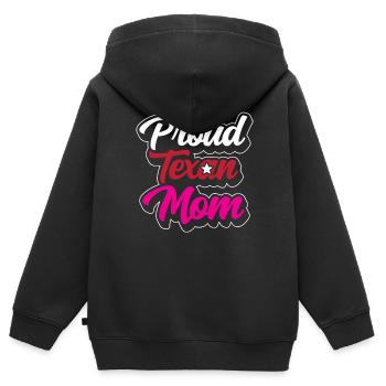 Fière mère texane Texas Texas Texan - Sweat Premium à capuche zippé enfant bio - noir - Dos - AI Model Kid Male (0cm)
