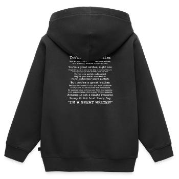 Auteur - Sweat Premium à capuche zippé enfant bio - noir - Dos - AI Model Kid Male (0cm)