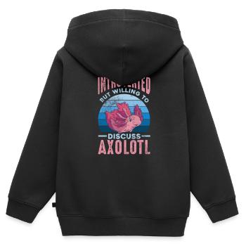Axolotl Wassertier Wasser Geschenk - Kinder Premium Organic Zip Hoodie - Schwarz - Hinten - AI Model Kid Male (0cm)