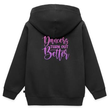 Ballet - Sweat Premium à capuche zippé enfant bio - noir - Dos - AI Model Kid Male (0cm)