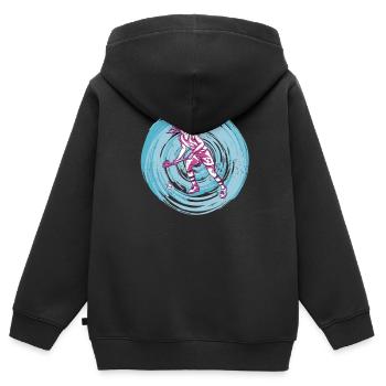 Feldhockeyspieler Hockey Hallenhockey Frauen - Kinder Premium Organic Zip Hoodie - Schwarz - Hinten - AI Model Kid Male (0cm)