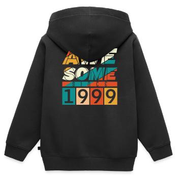 1999 Geboren Geburtstag Geburtsjahr Vintage - Kinder Premium Organic Zip Hoodie - Schwarz - Hinten - AI Model Kid Male (0cm)